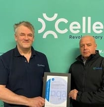 CEO Gavin Hands and Head of Technical Brian Wales with ISO certification